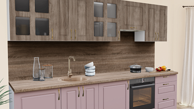 Кухня на заказ Дуб шамони 1438 Квадро